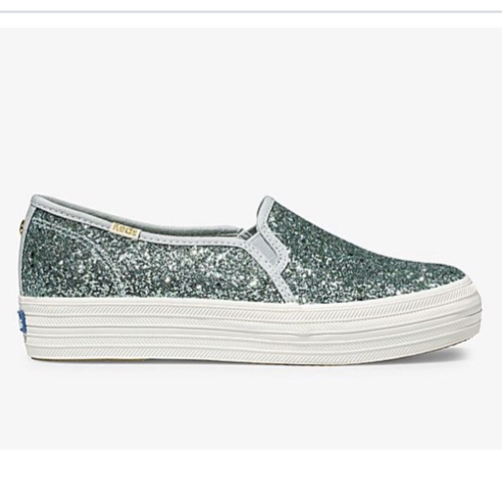 Keds Blue Glitter Slip ons